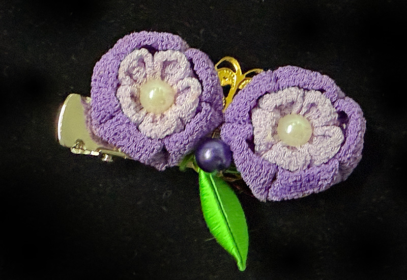 細工纏花雙花髮夾 細工纏花雙花髮夾