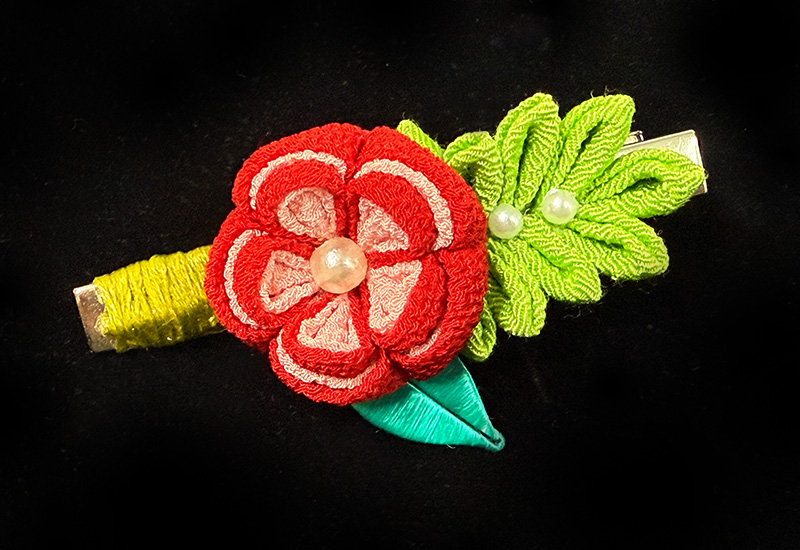 細工纏花雙花髮夾 細工纏花雙花髮夾