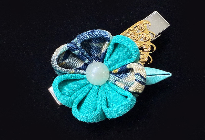 細工纏花單花髮夾 細工纏花單花髮夾