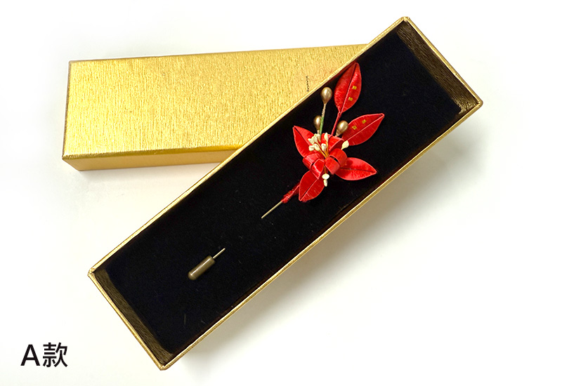 傳統紅春仔花(玉蘭花) 夾胸針髮梳