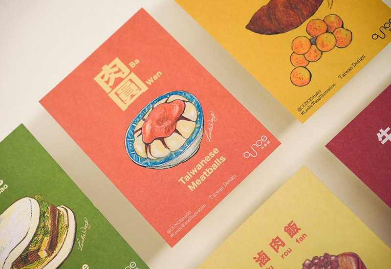 台灣小吃明信片6入組 台灣小吃明信片6入組