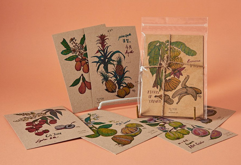 台灣水果花月份卡13入組