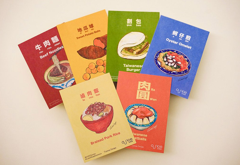 台灣小吃明信片6入組