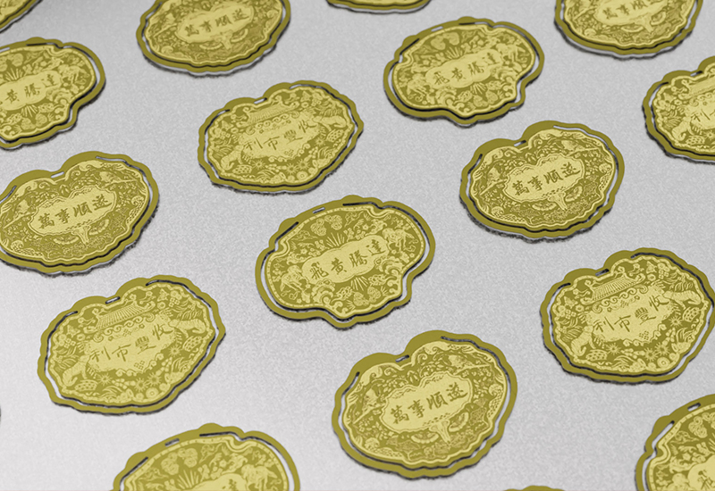 金鎖片書籤(三入組)-萬事順遂、利市豐收、飛黃騰達