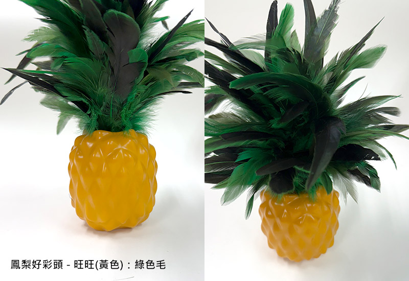 鳳梨好彩頭 - 旺旺(黃色)_綠色毛