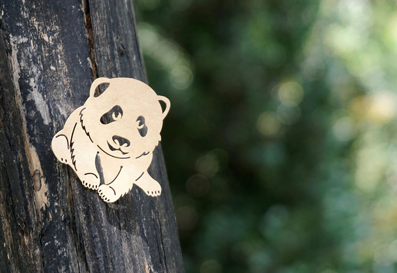 麥麥動物園-熊貓 紙雕書籤